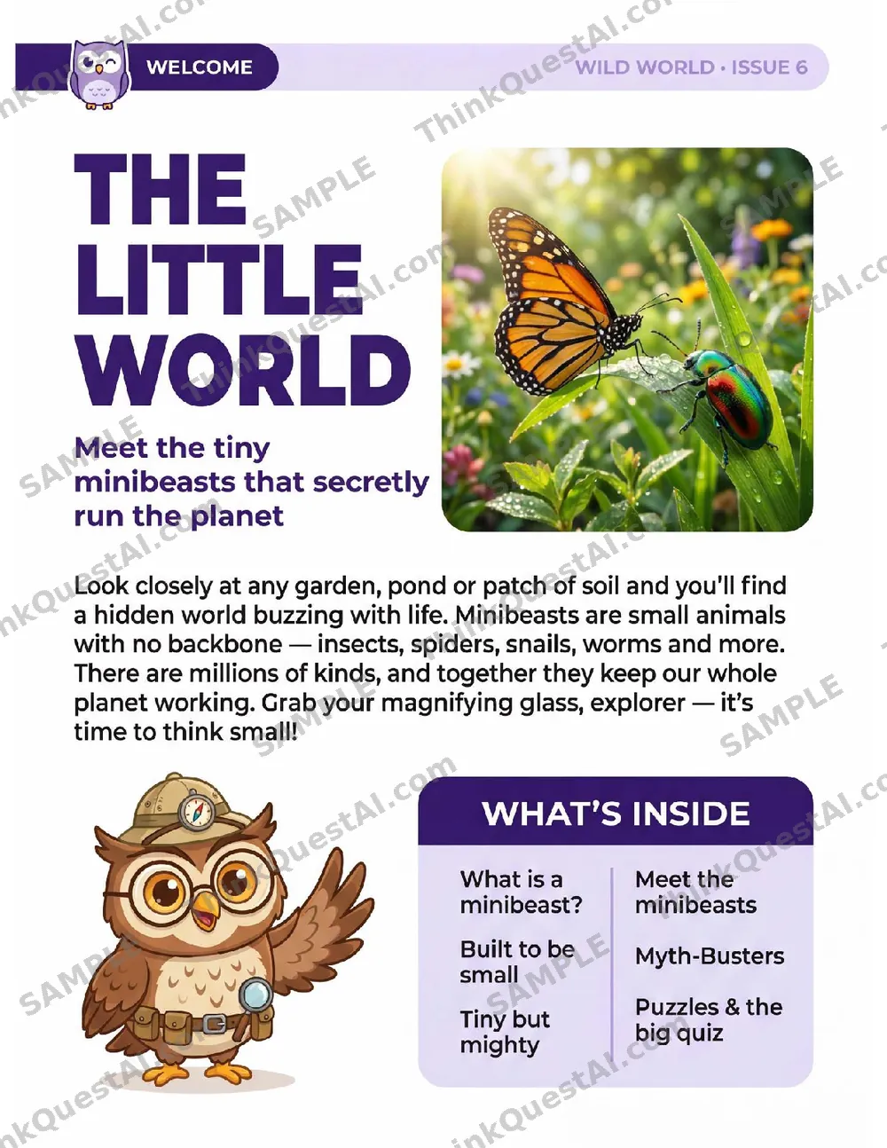 Wild World: Minibeasts — sample page 1