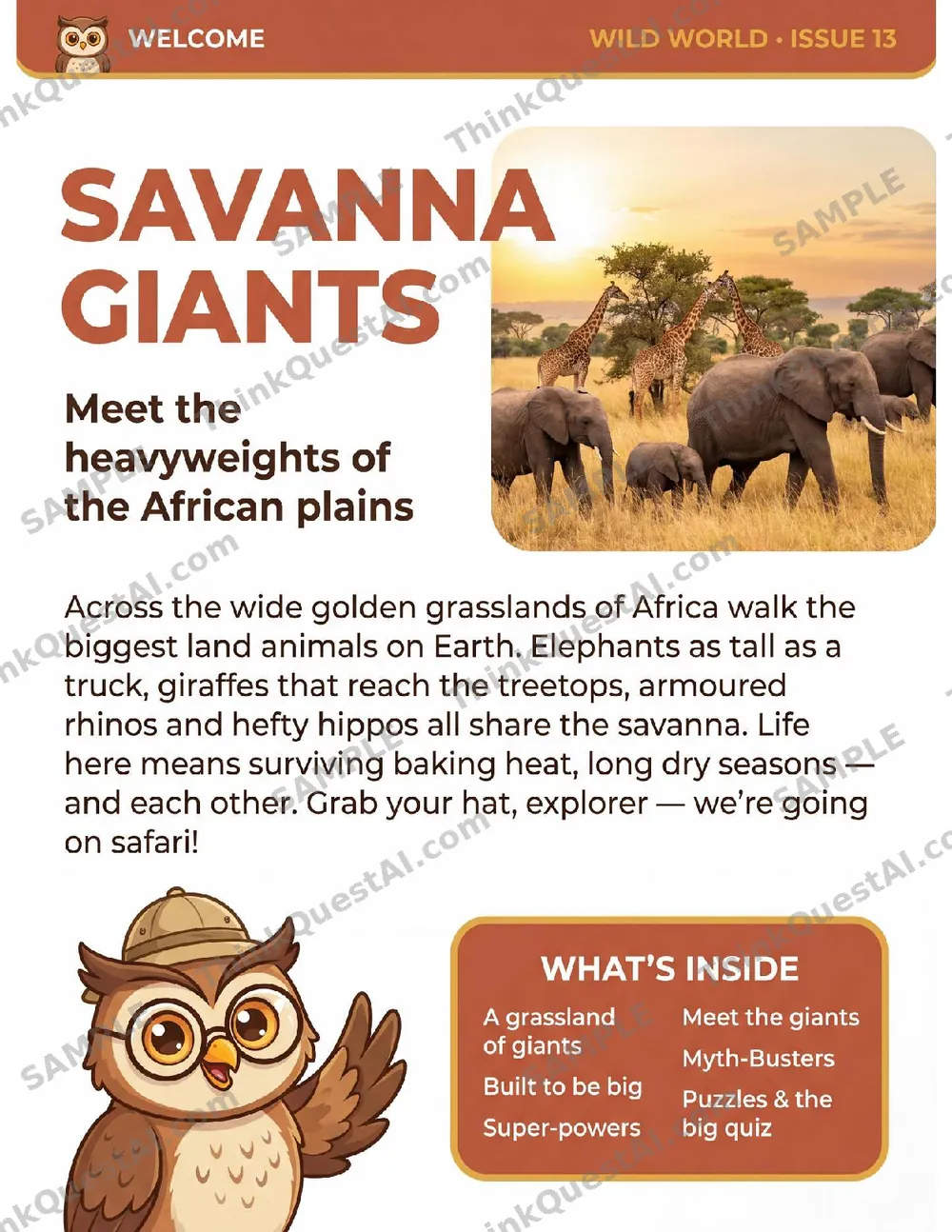 Wild World: Savanna Giants — sample page 1
