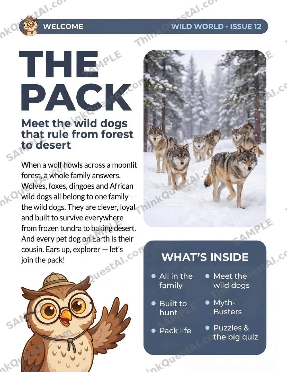Wild World: Wolves & Wild Dogs — sample page 1